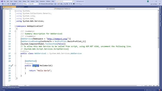 C#: Web Service - ASP.NET Web Application (Framework) Hello World смотреть онлайн