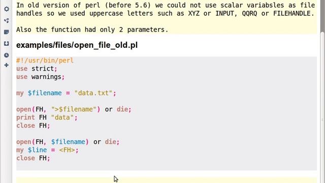 Beginner Perl Maven tutorial 3.14 - old style open смотреть онлайн