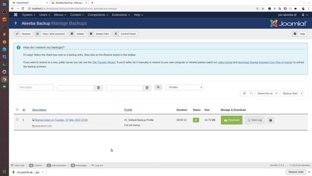 Como realizar un Backup de Joomla con AkeebaBackup ? [2019] смотреть онлайн