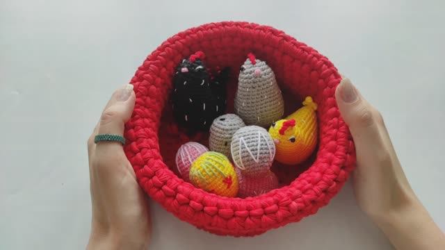 Пасхальная корзинка своими руками / корзинка крючком смотреть онлайн