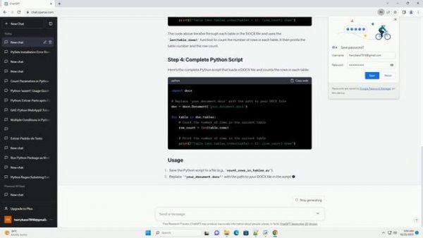 To count the row s values in different tables which are presented in docx by python