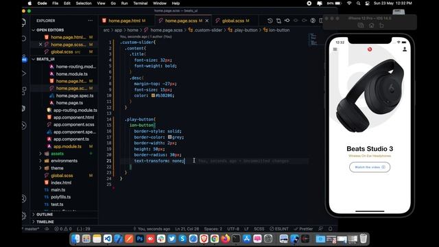 ionic 5 beats app ui part 1 | speed code смотреть онлайн