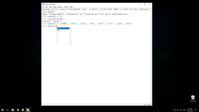 Python Tuple смотреть онлайн