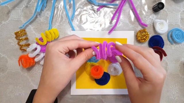 Пушистая открытка из синельной проволоки. Поделки из синельной проволоки для детей смотреть онлайн