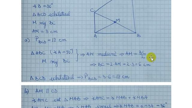 In figura alaturata este reprezentat triunghiul ABCm cu unghiul A=90 grade si unghiul B=30 grade. смотреть онлайн