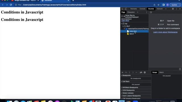 Debug Javascript with browser Console/Breakpoints | Javascript Tutorial for Beginners in Telugu смотреть онлайн