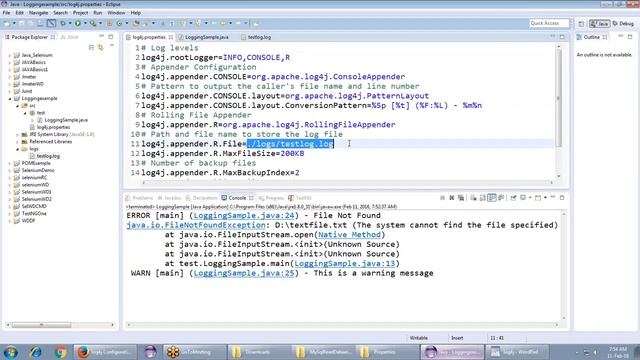 Session 24 Log4J Selenium logs смотреть онлайн