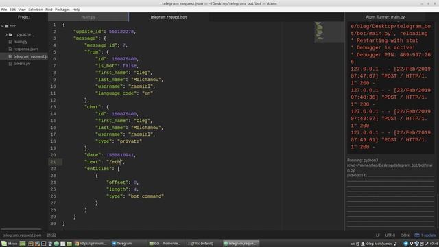 Python Telegram Bot Tutorial: How to create Telegram Bot with Webhook #3 | Python project смотреть онлайн