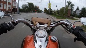 Как едет Yamaha Drag Star 400 или небольшой прохват по Томску (go pro7)