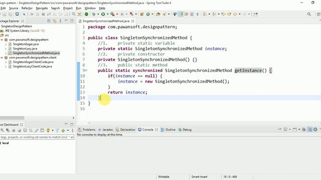 3. Thread Safe Singleton Design Pattern | Use of synchronized keyword | Debug Java Code | Pawan Sof смотреть онлайн