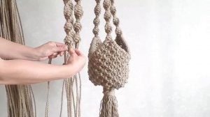 МАСТЕР-КЛАСС ПЛЕТЕНИЯ ДЖУТОВОГО КАШПО. DIY Macrame.Декор дома своими руками.