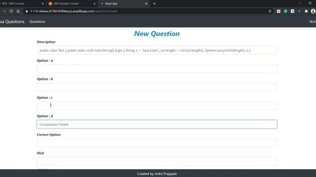 Java + React + AWS project смотреть онлайн