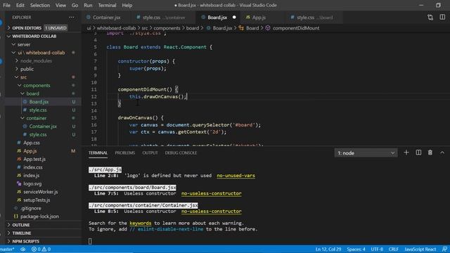 Develop Collaborative White Board : Web socket, Node JS & React JS смотреть онлайн