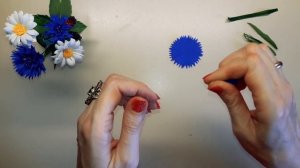 Васильки из фоамирана, простой способ. Эти цветы из фоамирана без молдов, без утюга и горячего клея