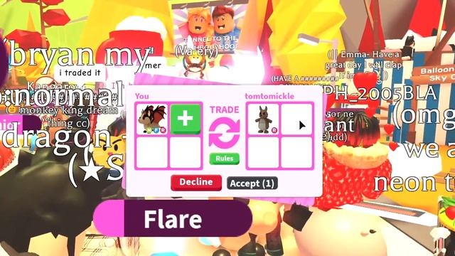 TRADING NEON BAT DRAGON IN RICH ADOPT ME SERVER (Roblox trade proof) смотреть онлайн