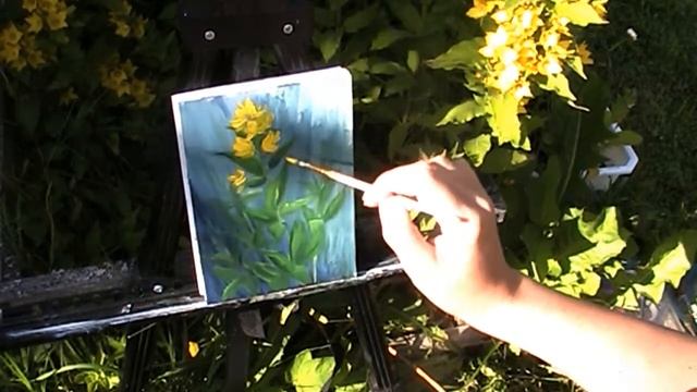 Как нарисовать цветы с натуры. Желтые цветы. смотреть онлайн