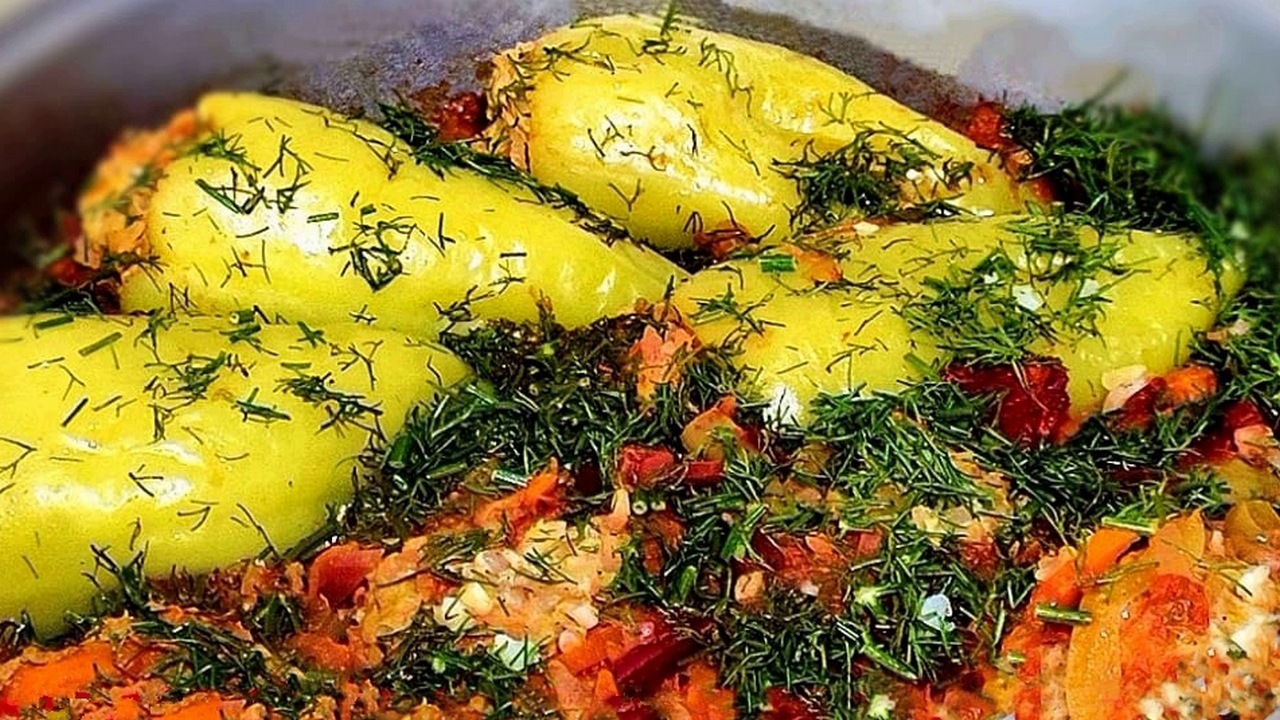 ФАРШИРОВАННЫЕ ПЕРЦЫ🌟Ольгины Рецепты. смотреть онлайн