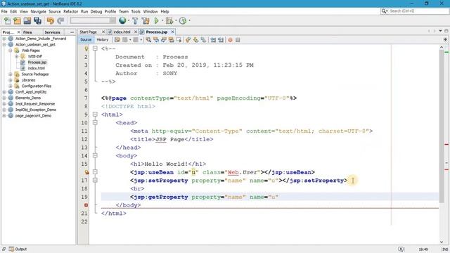 JSP Action tag (usebean Set propert and get property) with Practical смотреть онлайн
