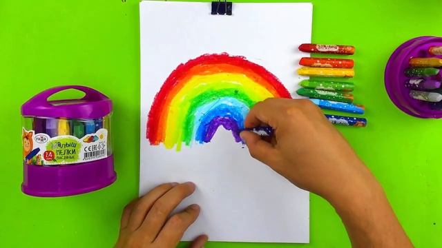 Как нарисовать РАДУГУ мелками - урок рисования для детей смотреть онлайн