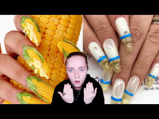 САМЫЙ БЕЗУМНЫЙ МАНИКЮР (дизайн ноготочки) В МИРЕ | реакция на топ самых странных маникюров смотреть онлайн