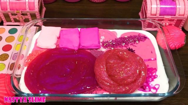 PINK Slime! Mixing Random Into GLOSSY Slime ! Satisfying Slime Video #364