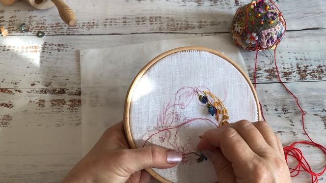 #embroidery#diy# ВЫШИВАЕМ ВЕНОЧЕК ПОЛЕВЫХ ЦВЕТОВ смотреть онлайн