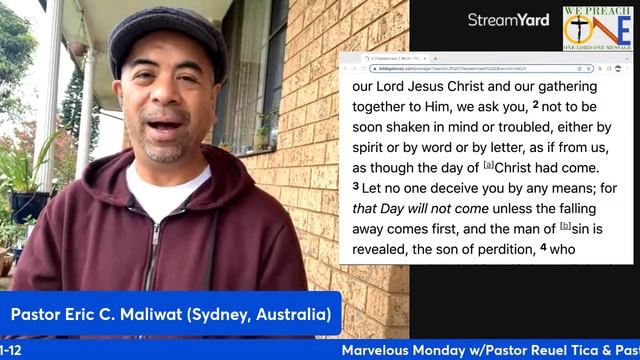 Marvelous Monday w/Pastor Reuel Tica and Pastor Eric Maliwat on 2nd Thessalonians 2:1-12 смотреть онлайн