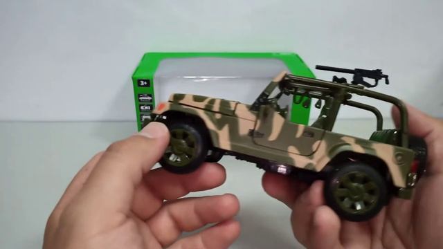 Армейский джип металлическая модель 1:32 "Автопром". Звук, свет. смотреть онлайн