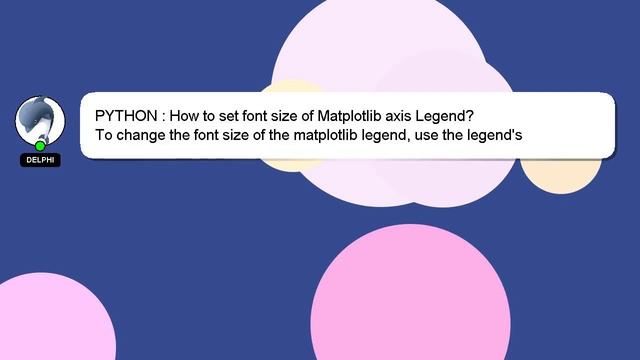 PYTHON : How to set font size of Matplotlib axis Legend? смотреть онлайн