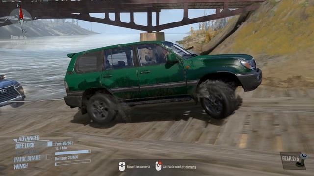 Spintires: MudRunner - TOYOTA LAND CRUISER 100 Pulls a Stuck Lexus out of the Water смотреть онлайн
