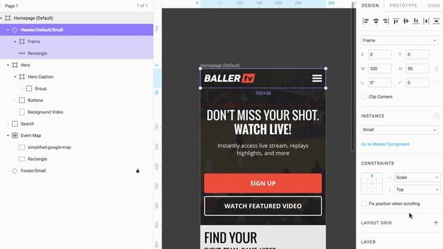 Demonstration of Figma fixed position with component scaling work-around смотреть онлайн