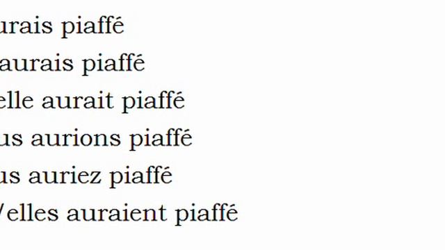 Изучение французского языка = Спряжение глаголов = Piaffer