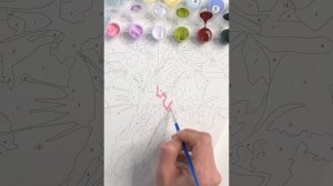 Картина по номерам Роза, 12 цветов холст на подрамнике 20x30 см