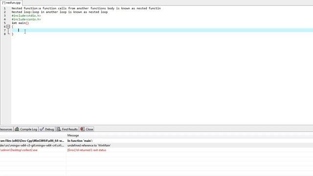 nested function in c. смотреть онлайн