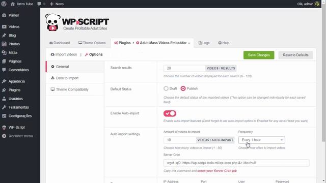 Configurando Auto Import Mass Videos Embedder Tema Retro Tube - Site Adulto no Piloto Automático смотреть онлайн
