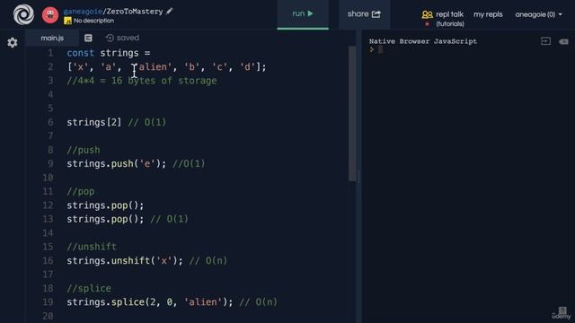 JavaScript Adv Concepts Data Structures 1307 Static vs Dynamic Arrays смотреть онлайн