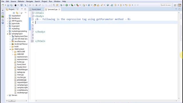 Reading the data from an HTML form in JSP смотреть онлайн