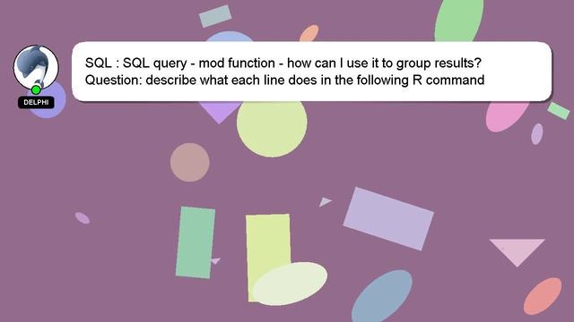 SQL : SQL query - mod function - how can I use it to group results? смотреть онлайн