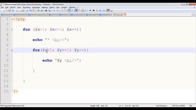 PHP For Nested Loops смотреть онлайн