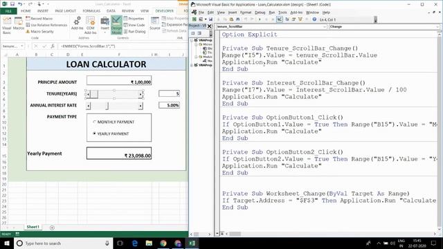 14. Excel VBA - Loan Calculator using ActiveX Controls смотреть онлайн