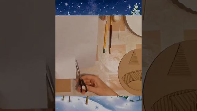 Декоративно прикладное искусство: поделка из бумаги и подручного материала "Зимнее панно" смотреть онлайн