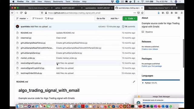 Quant Analytics Crypto Trading bot Listener Python client смотреть онлайн