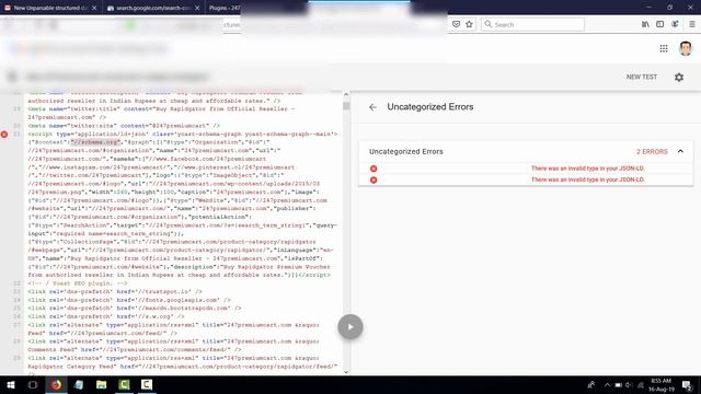 FIX Incorrect value type @context JSON-LD - Unparsable structured data смотреть онлайн