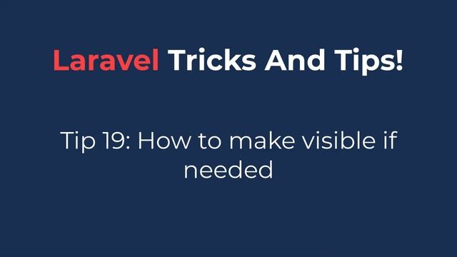 Laravel Tricks And Tips You Should Know смотреть онлайн