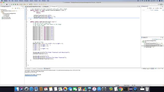 [Java] Implementing Tree In Order Traversal Algorithm with Recursion смотреть онлайн