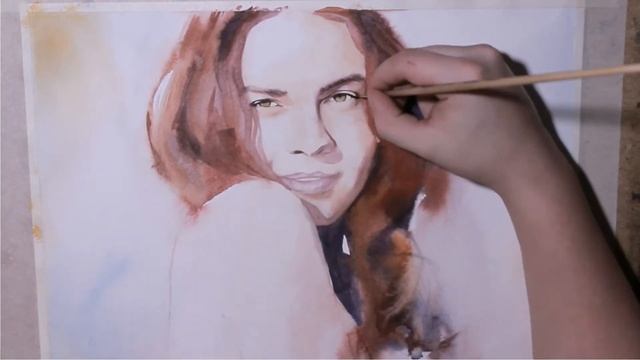 Акварель - Солнечный портрет (скоростная живопись) смотреть онлайн