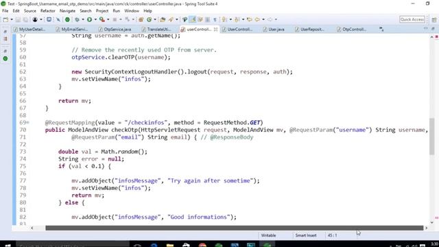 Spring Boot OTP Verification using Email & Username I Java Mail Sender I Spring Boot Tutorial I SMT смотреть онлайн