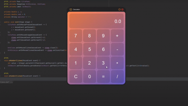 JavaFX калькулятор