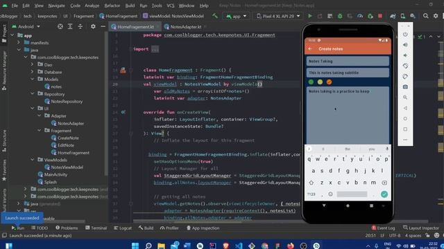 Notes App in Kotlin & Android Studio | Android | Kotlin | MVVM | Dao | Room Database | LiveData | смотреть онлайн