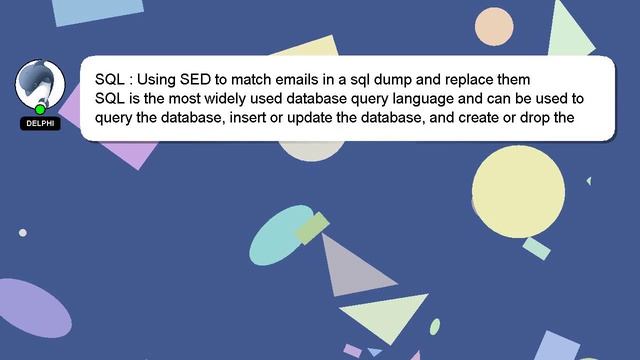 SQL : Using SED to match emails in a sql dump and replace them смотреть онлайн
